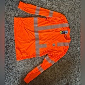 Carhartt Bright Orange Safety Shirt with Reflective Stripes
